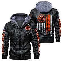 Load image into Gallery viewer, Chicago Bears Flag Leather Jacket