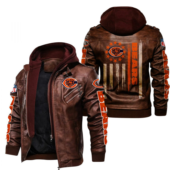 Chicago Bears Flag Leather Jacket