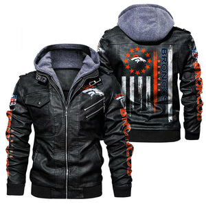 Denver Broncos Flag Leather Jacket