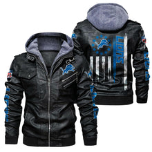 Load image into Gallery viewer, Detroit Lions Flag Leather Jacket