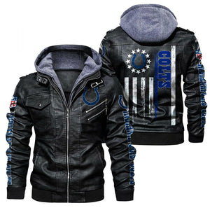 Indianapolis Colts Flag Leather Jacket