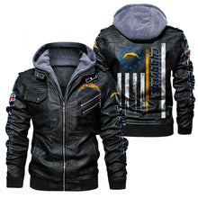 Load image into Gallery viewer, Los Angeles Chargers Flag Leather Jacket