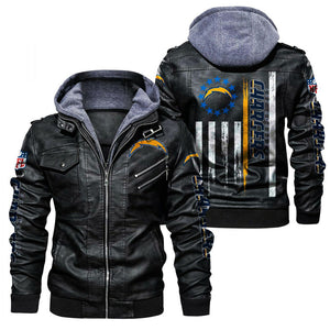 Los Angeles Chargers Flag Leather Jacket