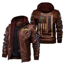 Load image into Gallery viewer, Los Angeles Chargers Flag Leather Jacket