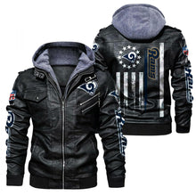 Load image into Gallery viewer, Los Angeles Rams Flag Leather Jacket