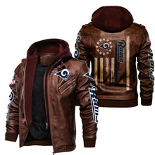 Load image into Gallery viewer, Los Angeles Rams Flag Leather Jacket