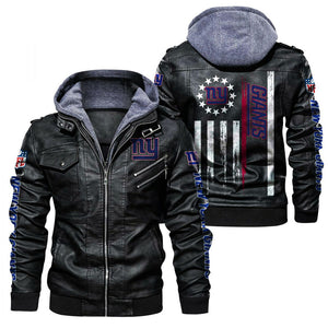 New York Giants Flag Leather Jacket