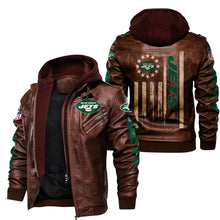 Load image into Gallery viewer, New York Jets Flag Leather Jacket