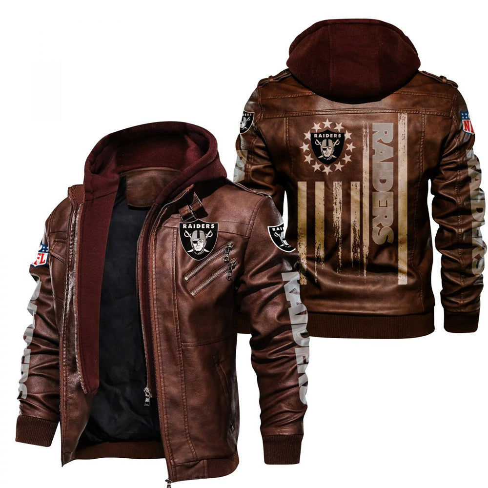 Las Vegas Raiders Flag Leather Jacket