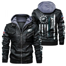 Load image into Gallery viewer, Philadelphia Eagles Flag Leather Jacket