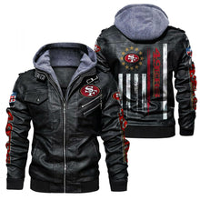 Load image into Gallery viewer, San Francisco 49ers Flag Leather Jacket