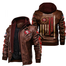 Load image into Gallery viewer, San Francisco 49ers Flag Leather Jacket