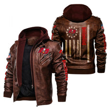 Load image into Gallery viewer, Tampa Bay Buccaneers Flag Leather Jacket