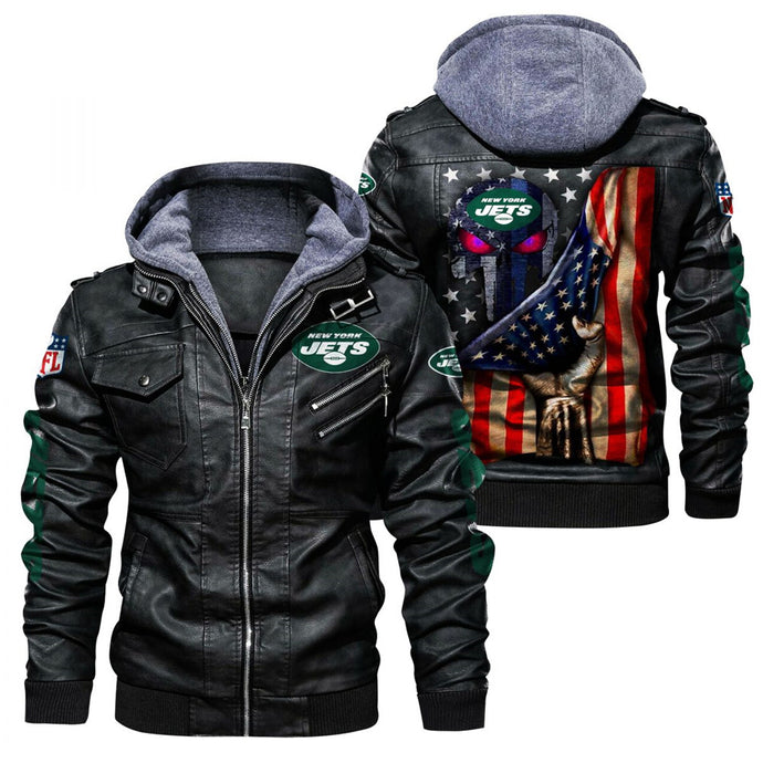 New York Jets Flag 3D Leather Jacket
