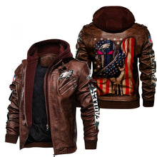 Load image into Gallery viewer, Philadelphia Eagles Flag 3D Leather Jacket