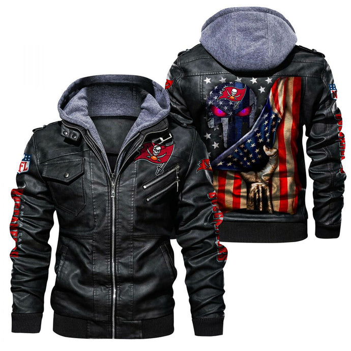 Tampa Bay Buccaneers American Flag 3D Leather Jacket