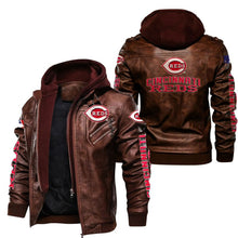 Load image into Gallery viewer, Cincinnati Reds Leather Jacket