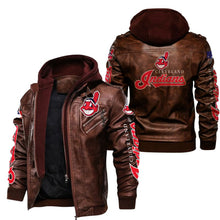 Load image into Gallery viewer, Cleveland Indians Leather Jacket