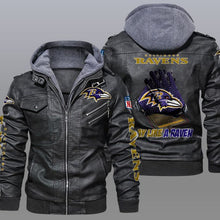 Load image into Gallery viewer, Baltimore Ravens Leather Jacket