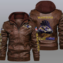 Load image into Gallery viewer, Baltimore Ravens Leather Jacket