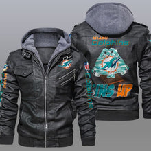 Load image into Gallery viewer, Miami Dolphins Leather Jacket