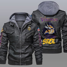 Load image into Gallery viewer, Minnesota Vikings Leather Jacket