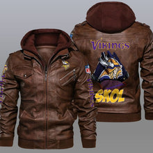 Load image into Gallery viewer, Minnesota Vikings Leather Jacket