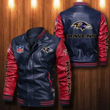 Load image into Gallery viewer, Baltimore Ravens Casual Leather Jacket