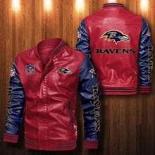 Load image into Gallery viewer, Baltimore Ravens Casual Leather Jacket