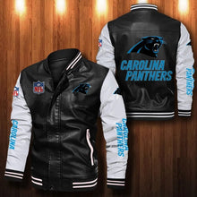 Load image into Gallery viewer, Carolina Panthers Casual Leather Jacket