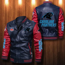 Load image into Gallery viewer, Carolina Panthers Casual Leather Jacket