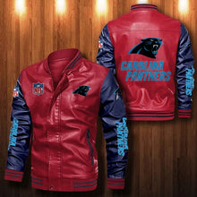 Load image into Gallery viewer, Carolina Panthers Casual Leather Jacket