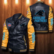 Load image into Gallery viewer, Carolina Panthers Casual Leather Jacket