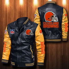 Load image into Gallery viewer, Cleveland Browns Casual Leather Jacket