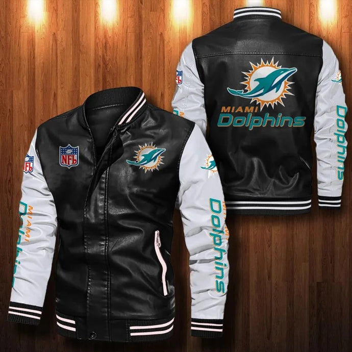 Miami Dolphins Casual Leather Jacket