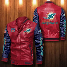 Load image into Gallery viewer, Miami Dolphins Casual Leather Jacket