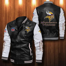 Load image into Gallery viewer, Minnesota Vikings Casual Leather Jacket