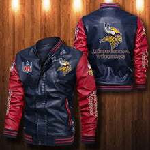 Load image into Gallery viewer, Minnesota Vikings Casual Leather Jacket