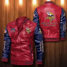 Load image into Gallery viewer, Minnesota Vikings Casual Leather Jacket