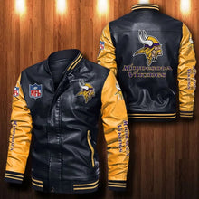 Load image into Gallery viewer, Minnesota Vikings Casual Leather Jacket