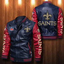 Load image into Gallery viewer, New Orleans Saints Casual Leather Jacket