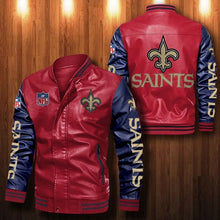 Load image into Gallery viewer, New Orleans Saints Casual Leather Jacket