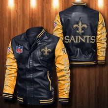 Load image into Gallery viewer, New Orleans Saints Casual Leather Jacket