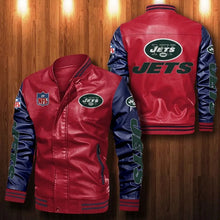 Load image into Gallery viewer, New York Jets Casual Leather Jacket