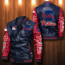 Load image into Gallery viewer, Philadelphia Phillies Casual Leather Jacket