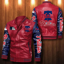 Load image into Gallery viewer, Philadelphia Phillies Casual Leather Jacket