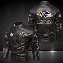 Load image into Gallery viewer, Baltimore Ravens Casual Leather Jacket