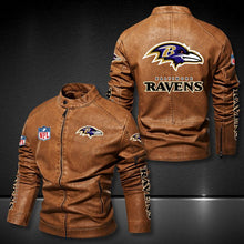 Load image into Gallery viewer, Baltimore Ravens Casual Leather Jacket