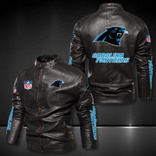 Load image into Gallery viewer, Carolina Panthers Casual Leather Jacket