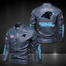 Load image into Gallery viewer, Carolina Panthers Casual Leather Jacket